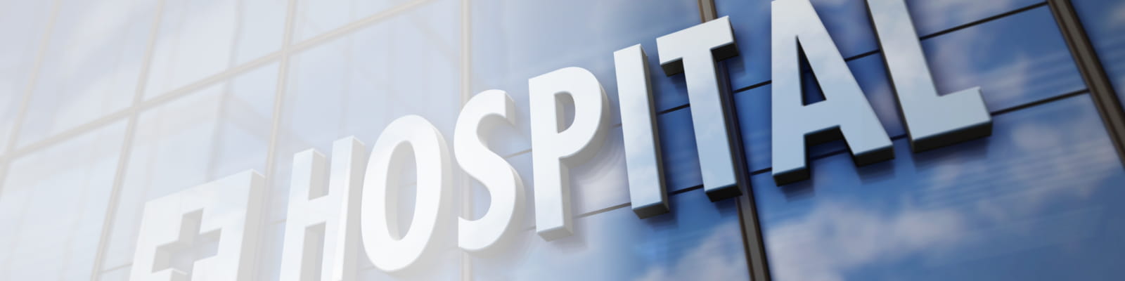 Exterior hospital sign.
